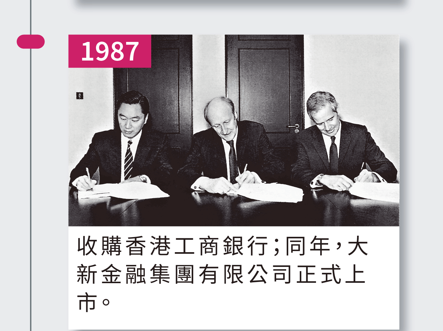1987年 收購香港工商銀行 大新金融集團亦正式上市