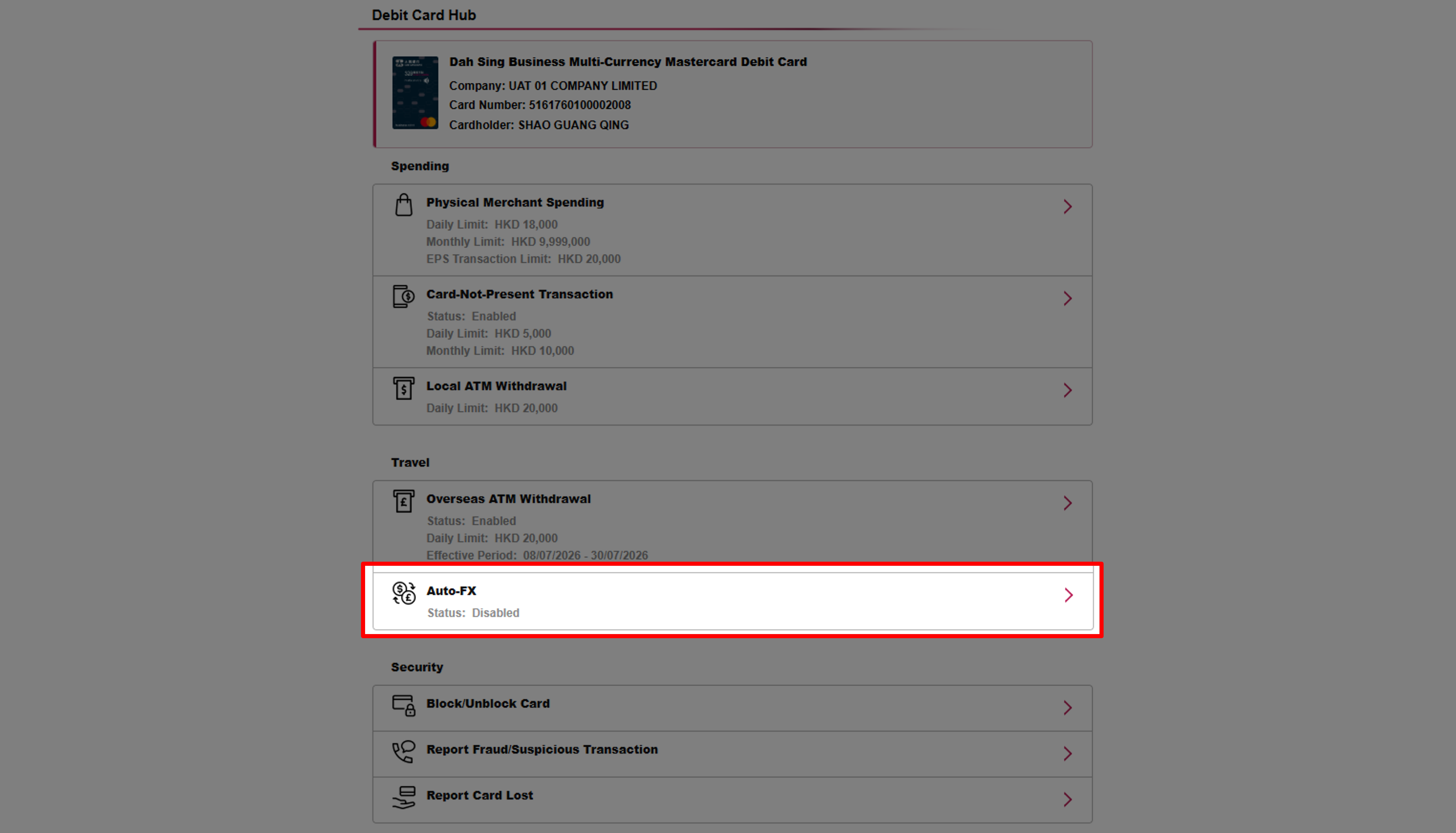 Enable Auto-FX (Via 328 Business e-Banking)